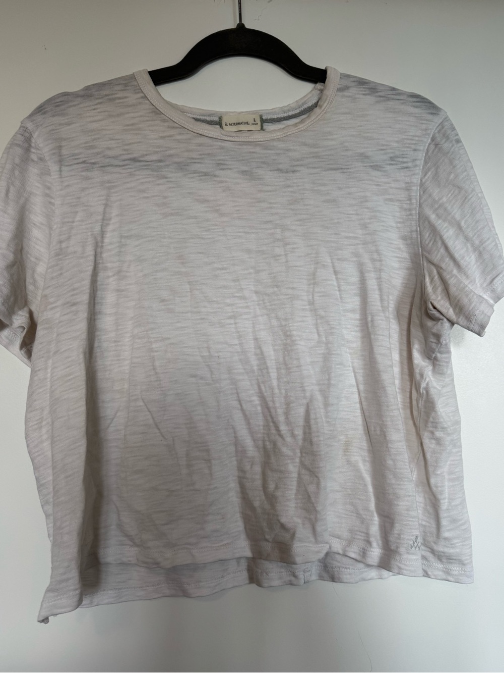 Alternative White Cotton Crewneck Tee